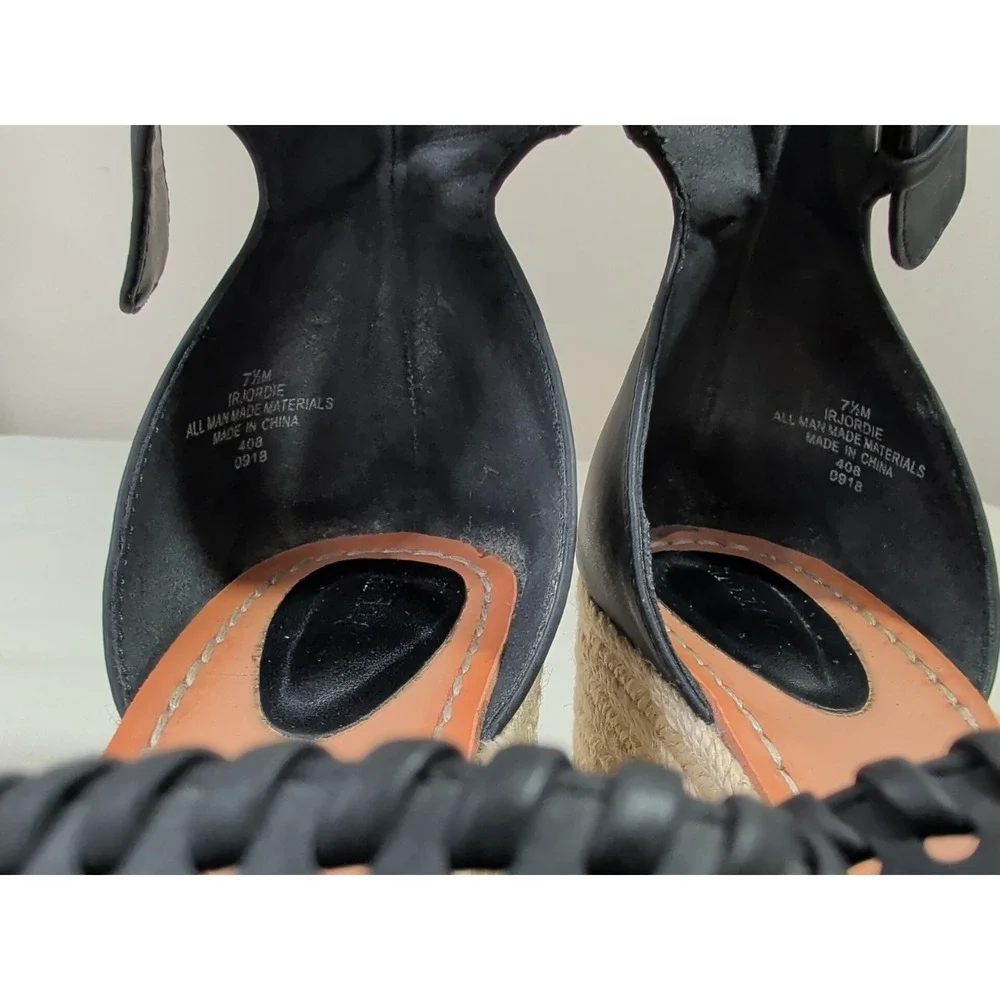 Indigo Rd Platform Wedge Sandal Womens Black 7.5 Espadrille Boho Feminine Resort